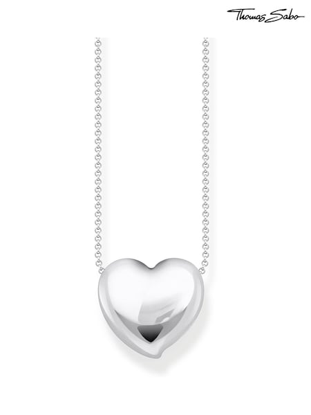 Thomas Sabo Silver Tone Timeless Shapes Necklace with heart pendant (H15102) | £135