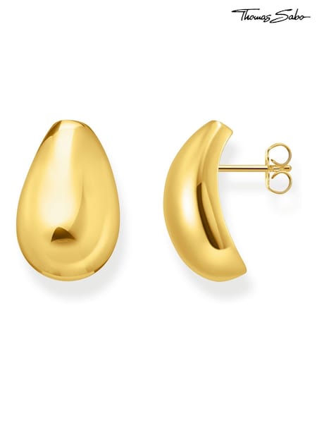 Thomas Sabo Gold Tone Rounded Earrings (H15109) | £125