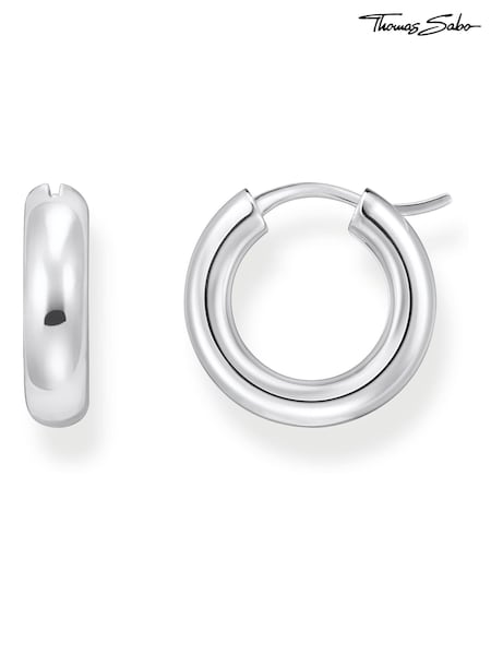 Thomas Sabo Silver Tone Creoles Chunky Earrings (H15113) | £45