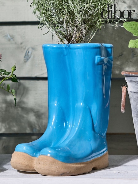 Dibor Blue Double Wellington Large Planter (H15147) | £38