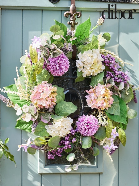 Dibor Purple Morea Floral Wreath (H15150) | £65