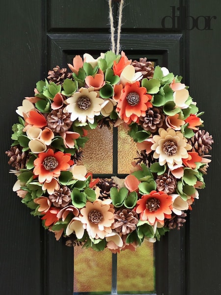 Dibor Orange Bloom Wreath 32cm (H15157) | £25