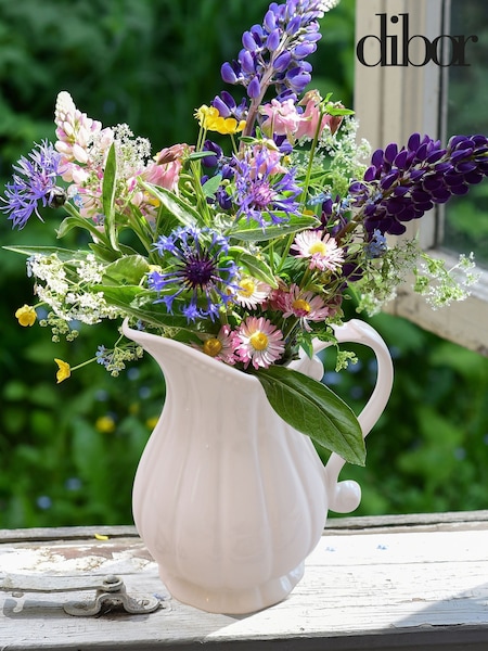 Dibor White Gladestry Classical Pitcher Jug Vase (H15161) | £25