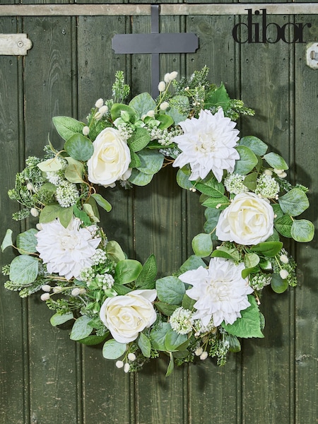 Dibor Green Zuria Floral Wreath (H15162) | £70