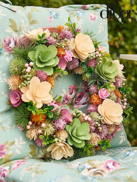 Dibor Green Alnwick Floral Wreath (H15164) | £25