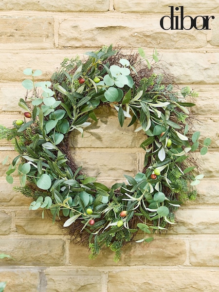 Dibor Green Spring Hedgerow Floral Wreath (H15167) | £50