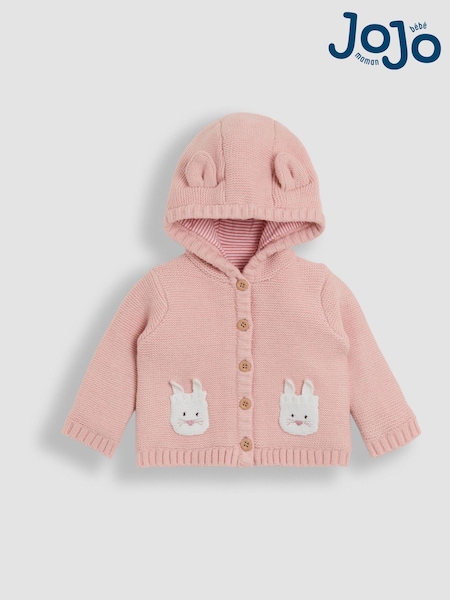 JoJo Maman Bébé Pink Button-Up Pocket Cardigan (H15200) | £25 - £26