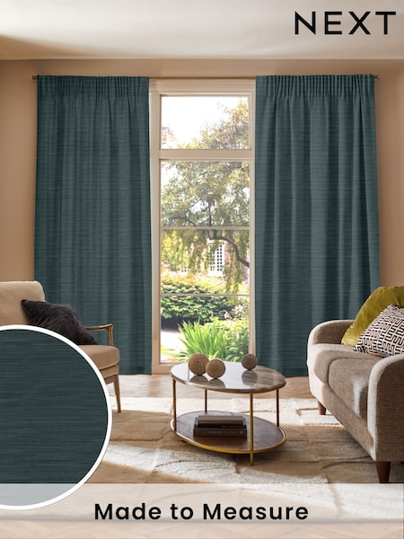 Teal Green Ire Made to Measure Curtains (H15301) | £100
