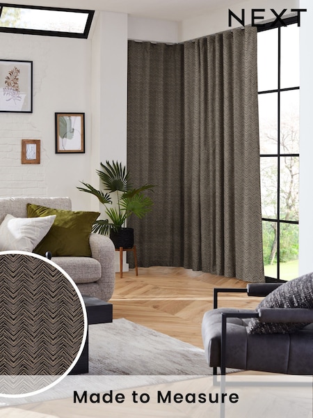 Black Noir Marte Made to Measure Curtains (H15310) | £109