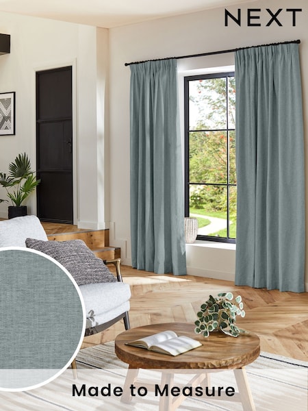 Mineral Blue Bellum Made to Measure Curtains (H15313) | £100