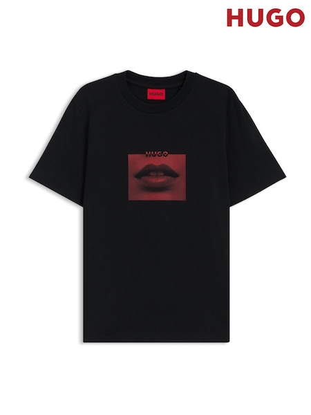 HUGO Black Lips Logo T-Shirt (H15348) | £45