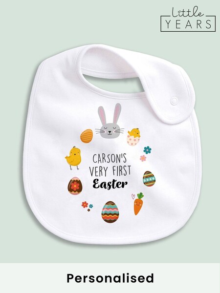 Little Years Personalised 100% Cotton Easter ICON Bib (H15429) | £14