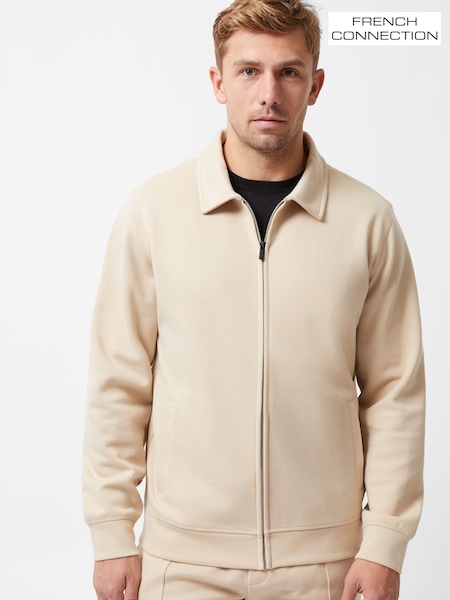 French Connection Natural Blend Zip Through Stretch Collared Sweatshirt (H15465) | £55