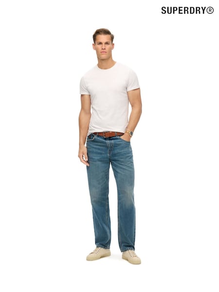 Superdry Blue Surplus Baggy 100% Organic Cotton Jeans (H15485) | £75