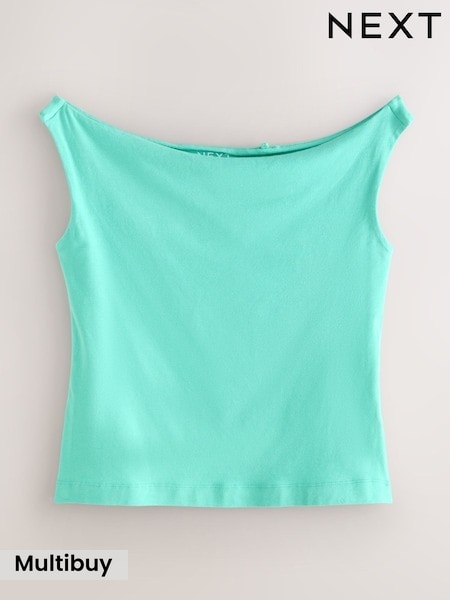 Aqua Blue Open Neck Vest (H15532) | £10