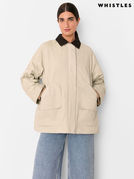 Whistles Nude Fern Waxed 100% Cotton Jacket (H15578) | £189