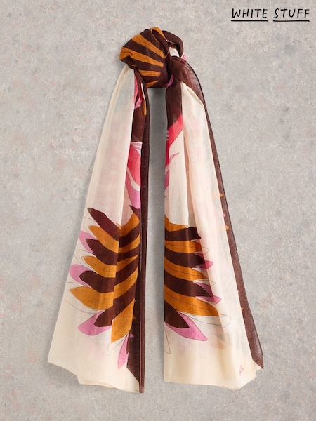 White Stuff White Sundance Bird Printed Scarf (H15758) | £29