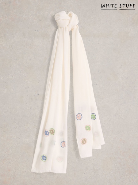 White Stuff White Embroidered Scarf (H15765) | £29