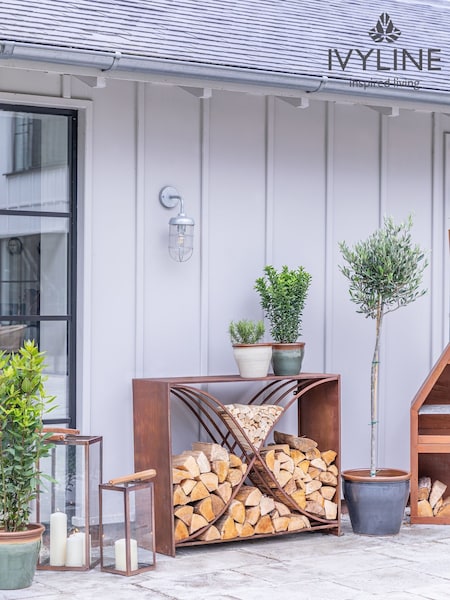 Ivyline Rust Garden X Shape Log Storage (H15818) | £300