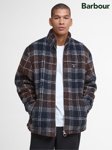 Barbour® Blue Tartan Zip Through Fleece (H16007) | £139