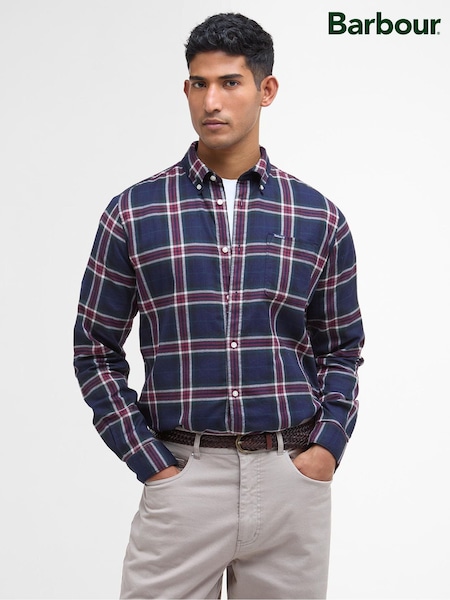 Barbour® Blue Crossfell Tailored Checked Shirt (H16016) | £80