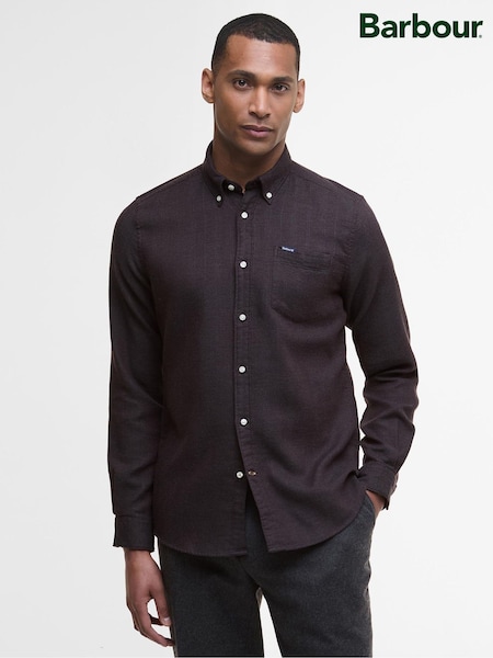 Barbour® Brown Buckley Tailored Herringbone Shirt (H16024) | £90