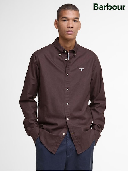 Barbour® Dark Oak Oxtown Classic Oxford Long Sleeve Shirt (H16031) | £70