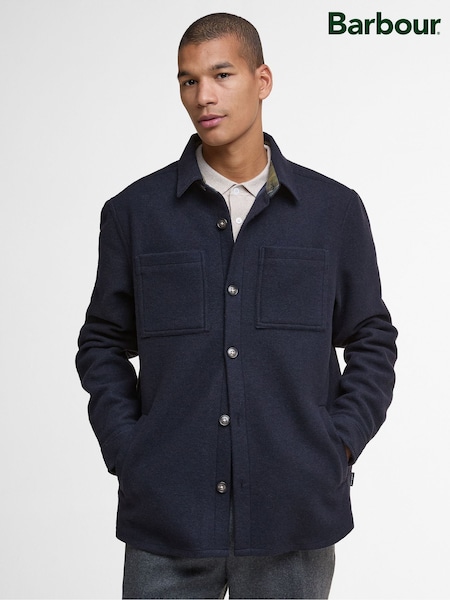 Barbour® Blue Marlow Tailored Wool Blend Overshirt (H16039) | £139