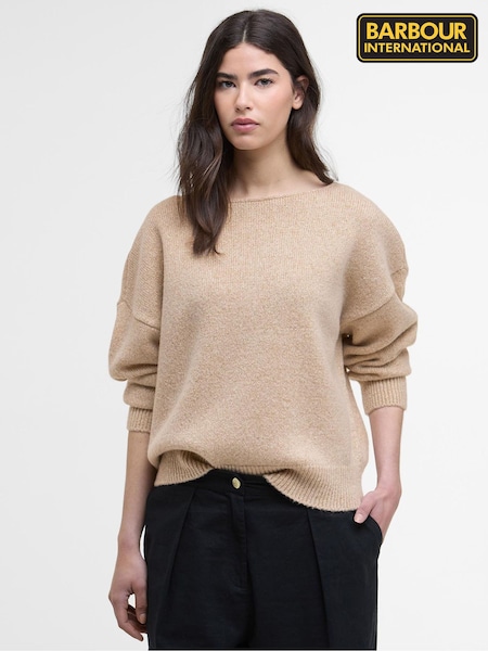 Barbour® International Cream Knitted Jumper (H16056) | £109