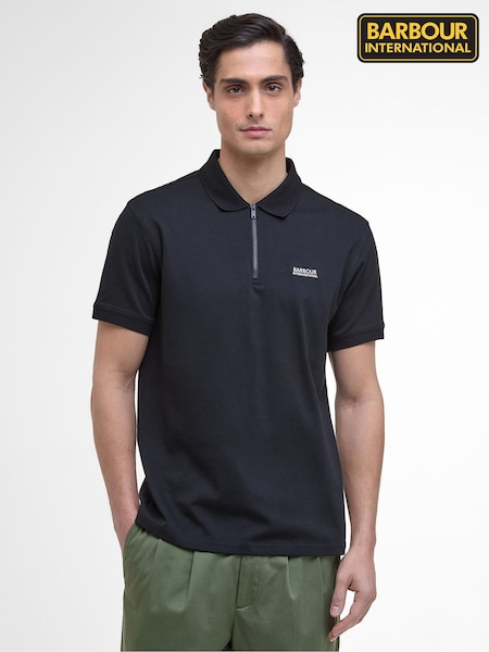 Barbour® International Black Innes Interlock Polo Shirt (H16114) | £60
