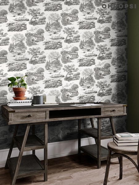 Ohpopsi Noir Eve Toile Wallpaper (H16276) | £73