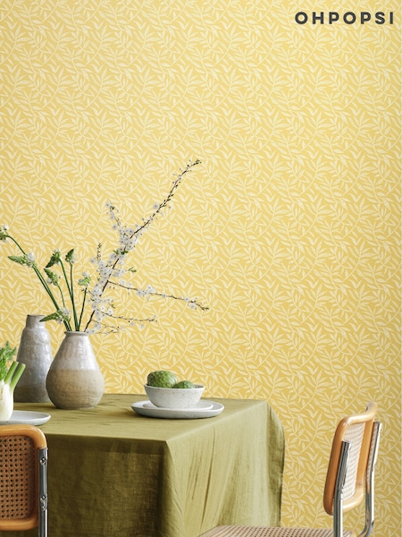 Ohpopsi Corn Dotty Leaf Print Wallpaper (H16291) | £73