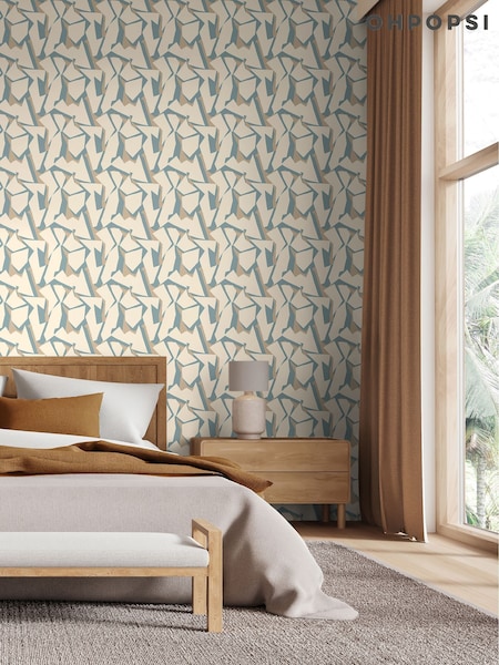 Ohpopsi Soft Petrol Wallpaper (H16293) | £77