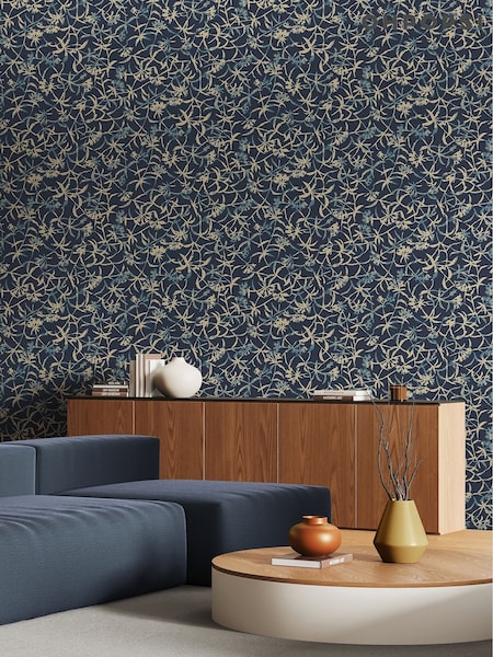 Ohpopsi Navy Entwine Wallpaper (H16308) | £77