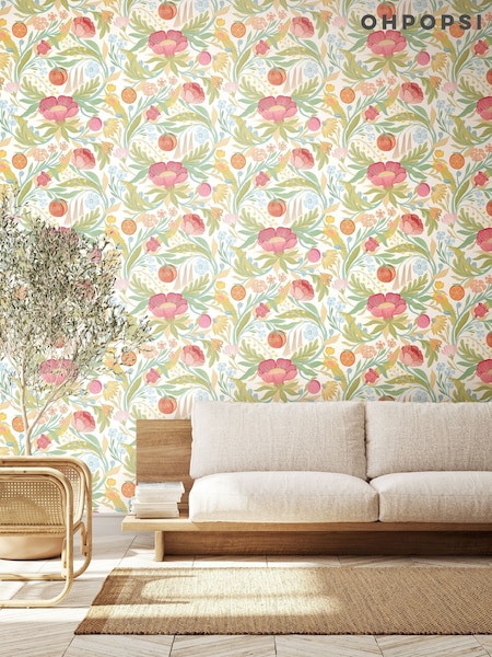Ohpopsi Blossom Sage Clementine Wallpaper (H16319) | £83