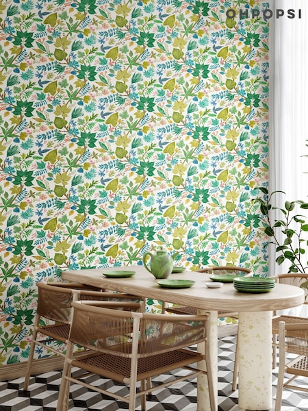 Ohpopsi Fresh Fern Lush Leaves Print Wallpaper (H16325) | £83