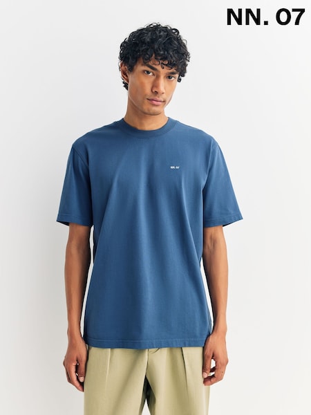 NN.07 Blue Adam EMB T-Shirt (H16393) | £60