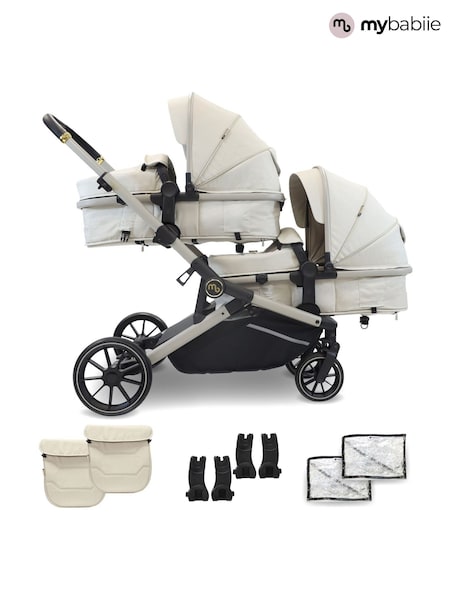 My Babiie Cream MB33 Tandem Pushchair (H16434) | £450
