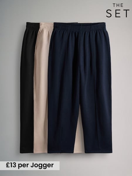The Set Black/Blue/Brown 3 Pack Carrot Joggers (H16485) | £39