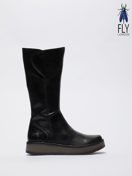 Fly London Rug Tall Black Boots (H16620) | £180