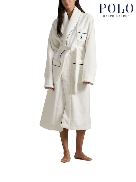 Polo Ralph Lauren White Essentials 100% Cotton Robe (H16708) | £159