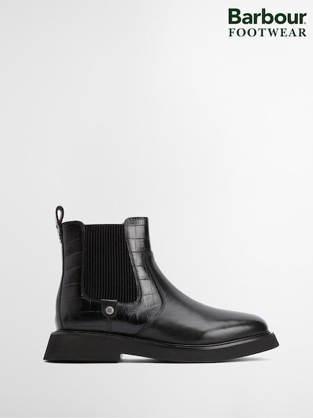 Barbour® Black Delfina Leather Chelsea Boot (H16729) | £155