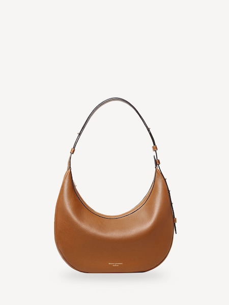Aspinal of London Brown Hudson Slouchy Crescent Pebble Leather Bag (H16758) | £525