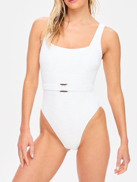 KBX White Swim Crinkle Swimsuit (H16900) | £32