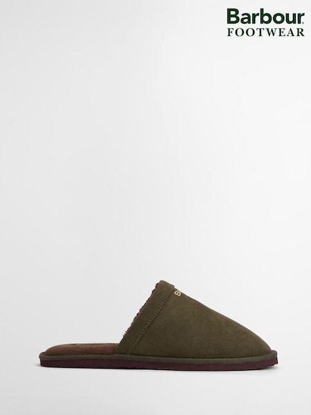 Barbour® Green Tartan Everitt Slippers (H16939) | £40