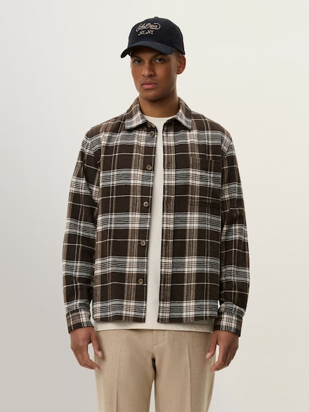 Les Deux Grey Lennon Check Overshirt (H16982) | £110