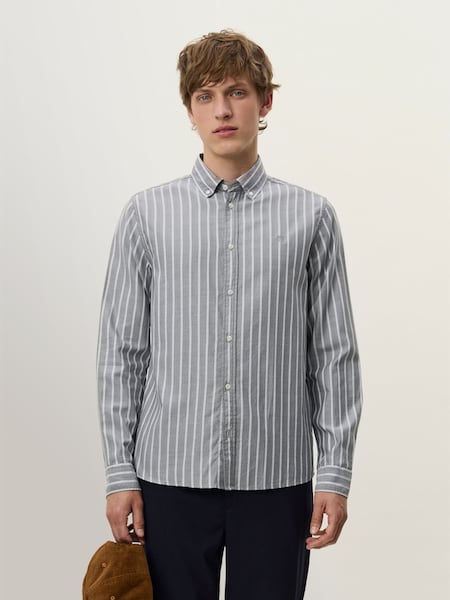 Les Deux Grey Konrad Herringbone Shirt (H16987) | £110