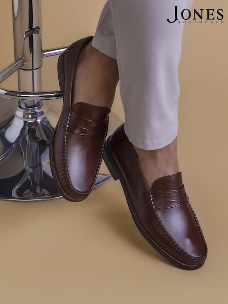 Jones Bootmaker Quennell Leather Penny Loafers (H16999) | £110