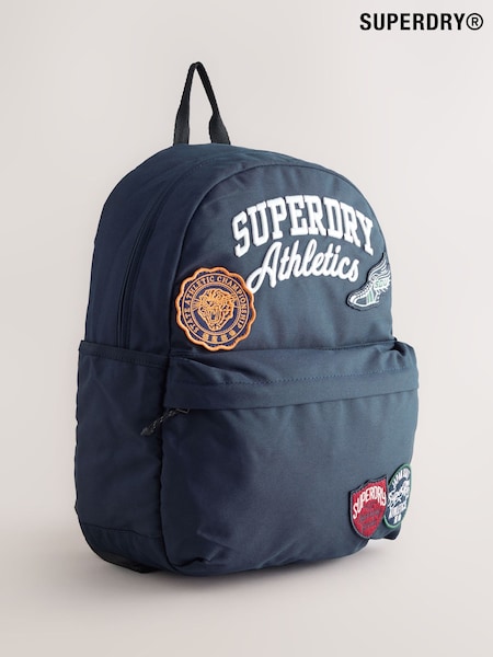 Superdry Navy Embroidered Varsity Badge Logo Backpack (H17010) | £42