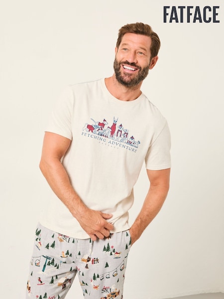 FatFace White Fetching Adventure T-Shirt (H17050) | £28